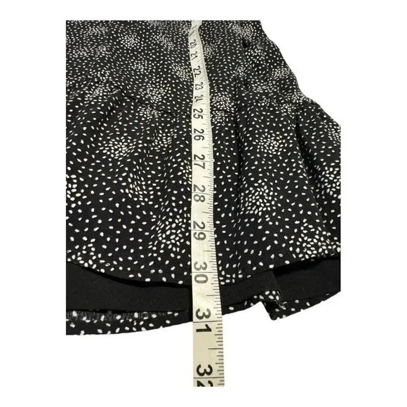 Loft Petite 0 Black & White Scattered Dot Split Neck Long Sleeved Side Zip Dress - Picture 6 of 6